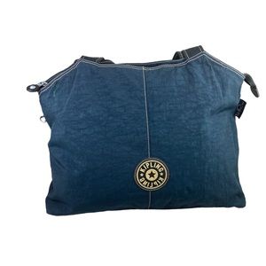 Kipling Vintage navy canvas large tote shoulder bag